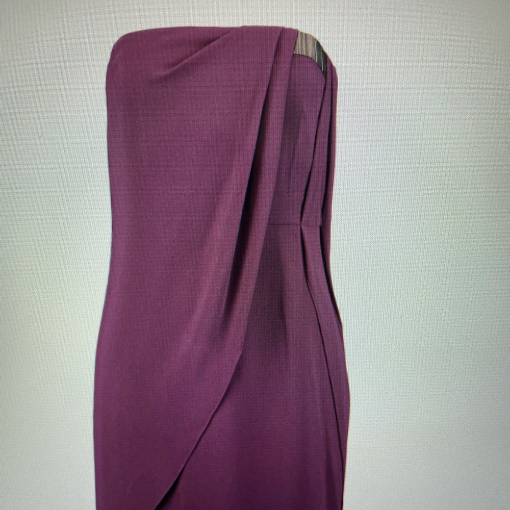 Halston Heritage Women’s Purple Embellished Drape Cocktail Mini Dress